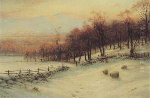 O'er Snow Clad Pastures, When The Sky Grew Red by Joseph Farquharson
