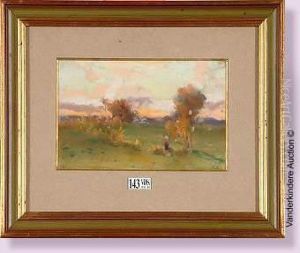 Paysage D'ete Anime by Alphonse Asselbergs