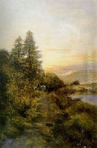 Evening On The Banks Of The River Dee by Joseph Farquharson