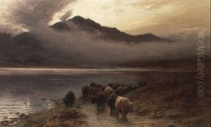 Cattle On A Highland Drove Road by Joseph Farquharson