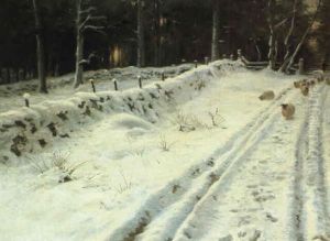 Sheep In A Winter Lane Sheep In A Winter Lane