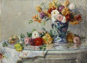 Dahlias by Henri Farre