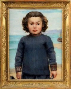 Portrait D'un Enfant Sur La Plage by Henri Farre