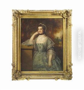 Portrait Of Lady Mary Forbes (1722-1782), Three-quarter-length, In A Blue Dress With Lace Trim, In A Landscape Portrait Of Lady Mary Forbes (1722-1782), Three-quarter-length, In A Blue Dress With Lace Trim, In A Landscape