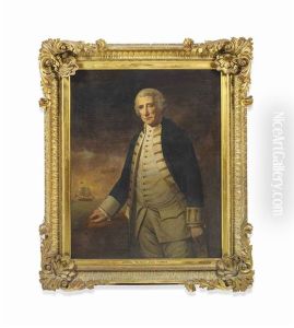 Portrait Of Admiral Of The Fleet The Hon. John Forbes (1714-1796), Three-quarter Length, In Naval Uniform, Shipping Beyond by Nicholas Farrer