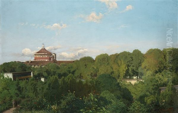 Veduta Con La Chiesa Di Santa Maria Delle Grazie, Milano by Gaetano Fasanotti