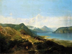 Seelandschaft Mit Hausern Und Figurlicher Staffage Seelandschaft Mit Hausern Und Figurlicher Staffage