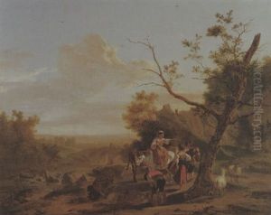 Landschaft Mit Reitern by Nicholas Henri Joseph Fassin