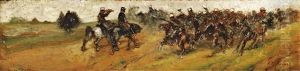 Lancieri A Cavallo by Giovanni Fattori