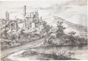 Italianate River Landscape With Ruins On The Left by Jan Asselyn