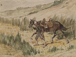 Cavalleggero In Marcia by Giovanni Fattori
