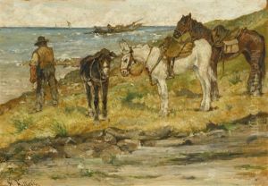 Paesaggio Con Cavalli by Giovanni Fattori