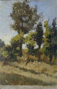 Alberi E Grano by Giovanni Fattori