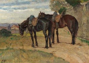 Resting The Horses by Giovanni Fattori