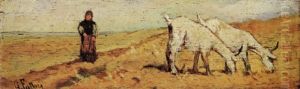 Pastorella Con Caprettine by Giovanni Fattori