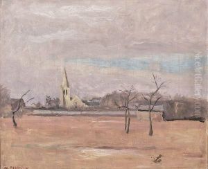 Paysage Avec Eglise by Maurice Asselin