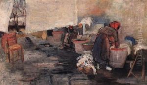 The Laundress by Giovanni Fattori