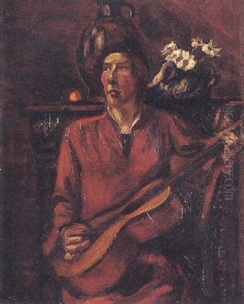 Guitariste En Rouge - view 1