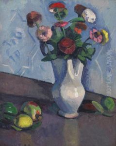 Les Zinnias by Maurice Asselin