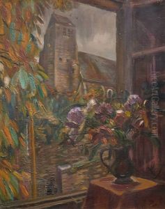 Blick Durch Das Offene Fenster Auf Die Kirche Von Gros-rouvres by Henri Le Fauconnier
