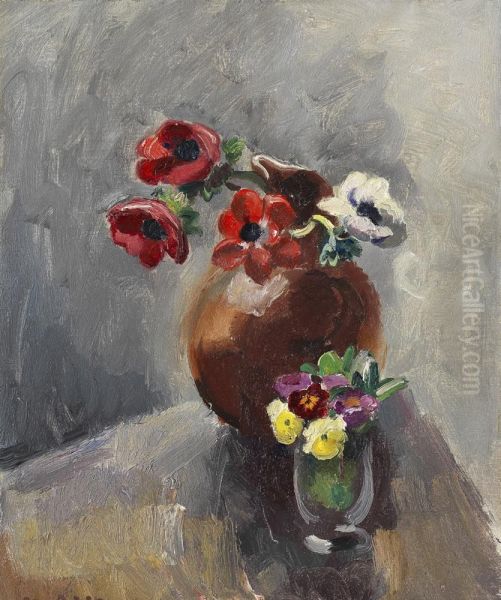 Bouquet D'anemones Et De Pensees - view 1