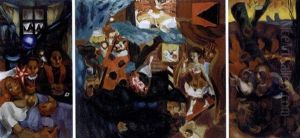 La Nativite, Le Songe Et La Mort Du Vagabond - A Triptych by Henri Le Fauconnier