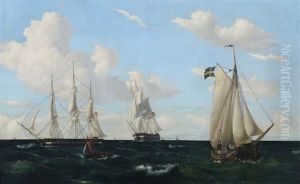 Seascape With Danish And Swedish Ships Seascape With Danish And Swedish Ships