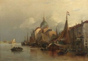 Hollandische Hafenstadt by Viggo Fauerholdt