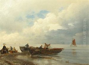 Coastal Scene With Working Fishermen Coastal Scene With Working Fishermen