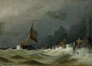 Choppy Sea With Lighter Choppy Sea With Lighter