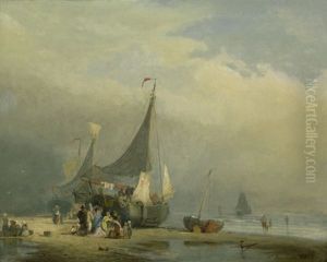 Fischerboote An Der Kuste Von Delft by Viggo Fauerholdt