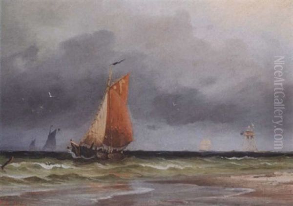 Sejlskibe Ud For Kysten - view 1
