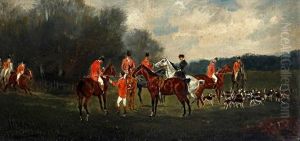 Hunting Scene (+ 3 Others; Set Of 4) by Charles Faulkner