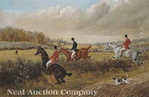 On The Hunt, Taking A Hedgerow by Charles Faulkner