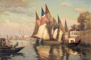 Devant Les Jardins De L'arsenal A Venise by Herbert W. Faulkner