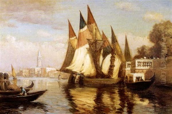 Bateaux Amarres Aux Jardins Francais A Venise - view 1