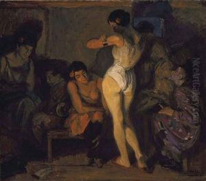 Clowns And Circus Performers Backstage by Amandus Faure