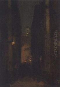 Romische Strase Bei Nacht by Amandus Faure
