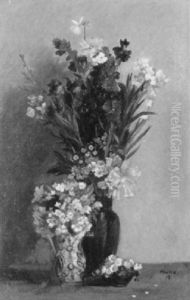 Stilleben Mit Drei Blumenstraussen