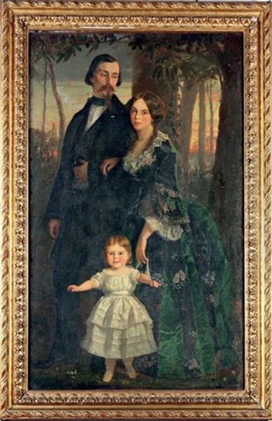 Portrait D'un Jeune Couple Et De Leur Fille - view 1