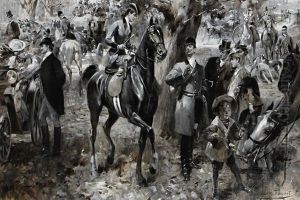 Retour De Chasse A Cour by Jean Joseph Leon Fauret