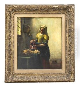 Das Milchmadchen (after Jan Vermeer) by Carl Faust