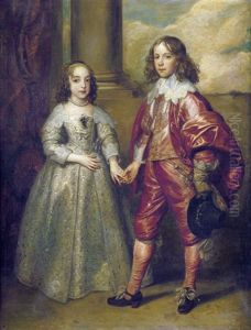 Prinz Wilhelm Ii. Von Oranien Und Prinzessin Maria Henrietta Stuart, Tochter Von Charles I. Von England (after Anthony Van Dyck) by Carl Faust