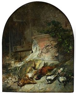 Nature Morte Au Vase Antique Et Gibiers