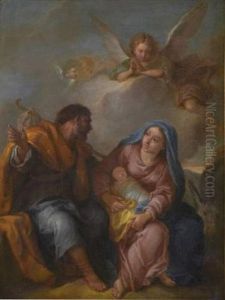 Le Repos Pendant La Fuite En Egypte by Henri-Antoine de Favanne