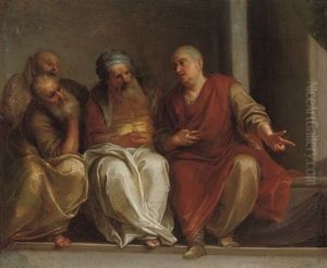 Four Philosophers Conversing by Henri-Antoine de Favanne