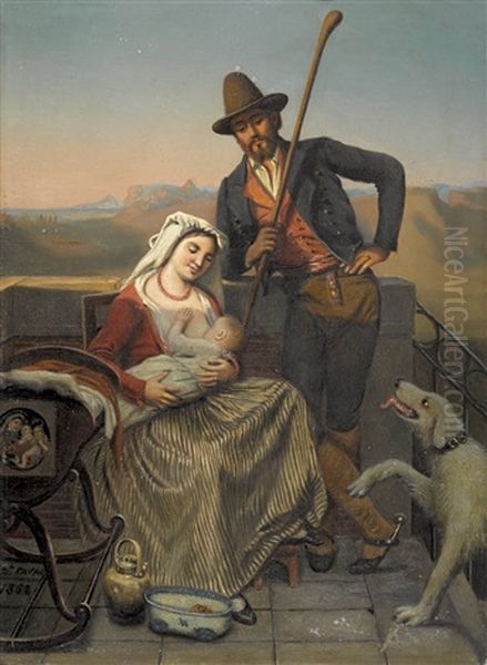 Stillende Italienerin In Der Campagna - view 1