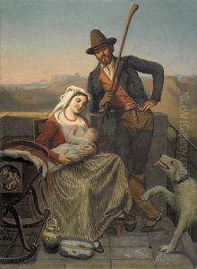Stillende Italienerin In Der Campagna by Jean-Daniel Favas