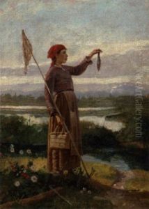 Ung Pige, Der Har Fanget En Fisk by Andrea Favero