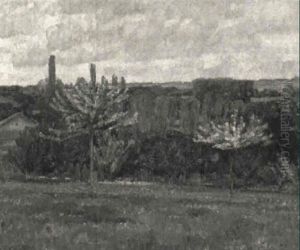 Wiese Mit Bluhenden Obstbaumen by Joseph Favre